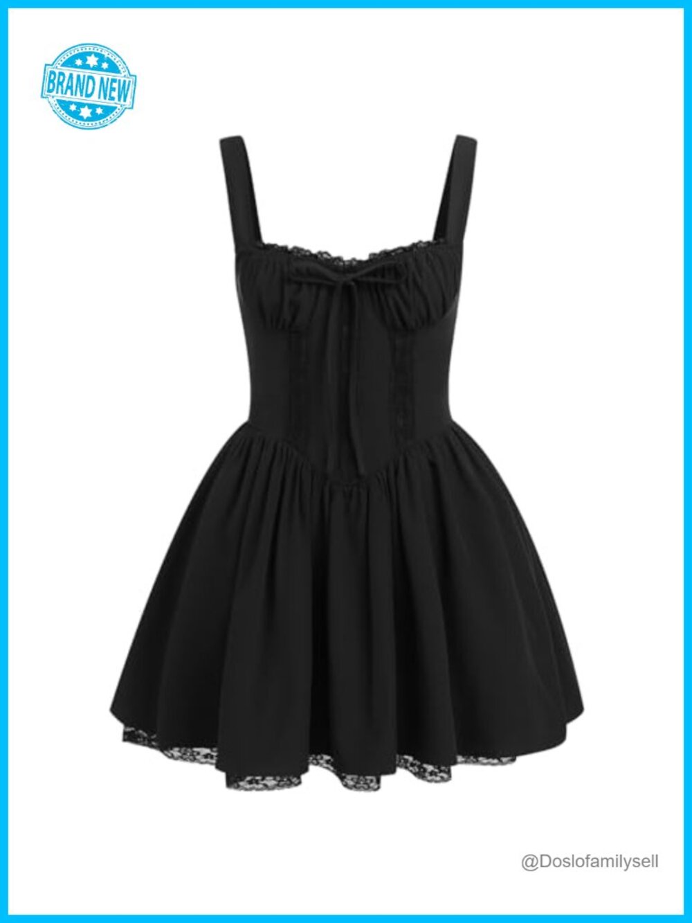 Women's Floral Corset Mini Dress Spaghetti Straps Lace Ruffle Summer Party